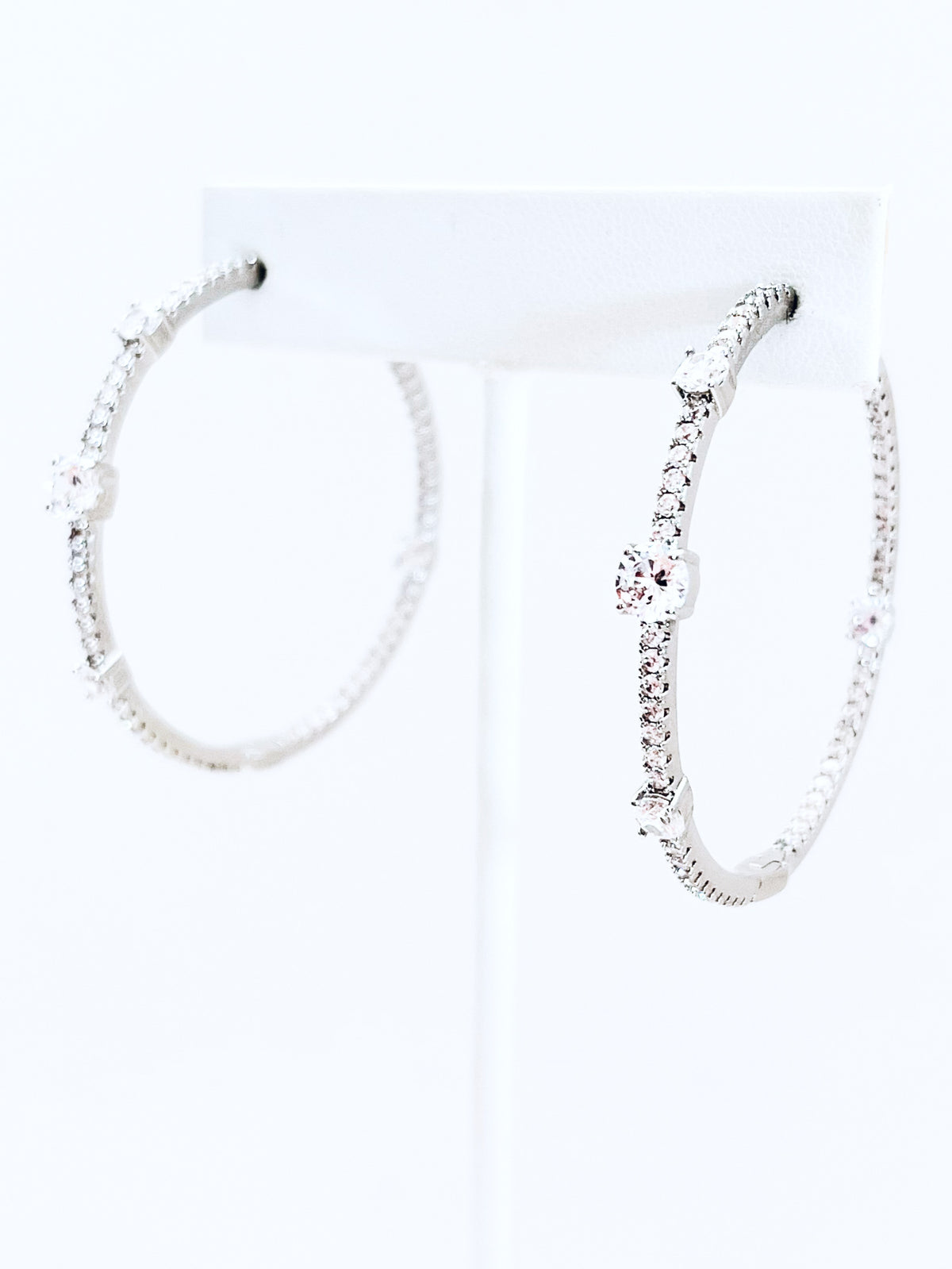 CZ Station Eternity Hoop Earring-230 Jewelry-NYC-Coastal Bloom Boutique, find the trendiest versions of the popular styles and looks Located in Indialantic, FL