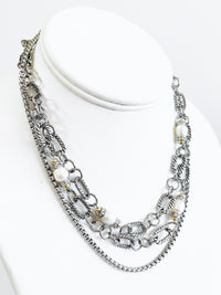 Tennessee CZ & Pearl Layer Necklace-BAG BOUTIQUE-Coastal Bloom Boutique, find the trendiest versions of the popular styles and looks Located in Indialantic, FL