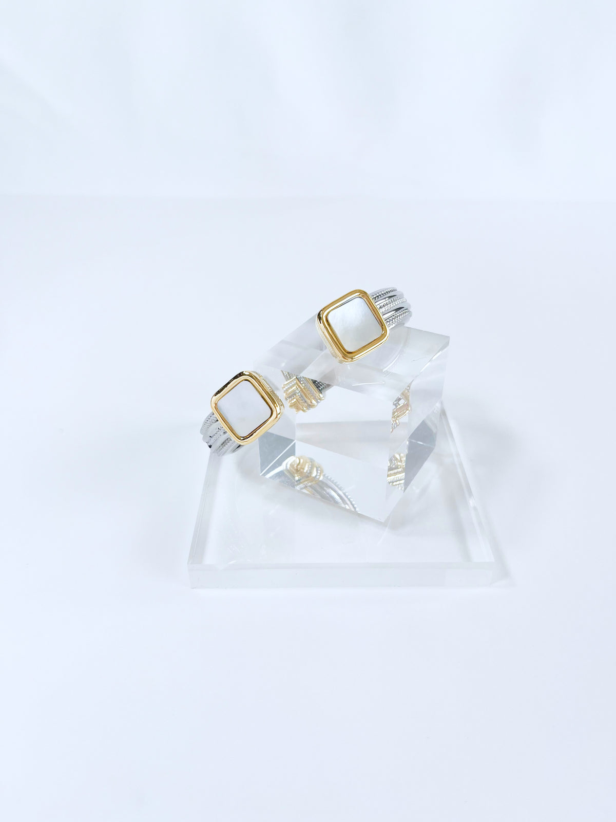 Mother of Pearl Square Tip Cuff Bracelet - NYC-230 Jewelry-NYC-Coastal Bloom Boutique, find the trendiest versions of the popular styles and looks Located in Indialantic, FL