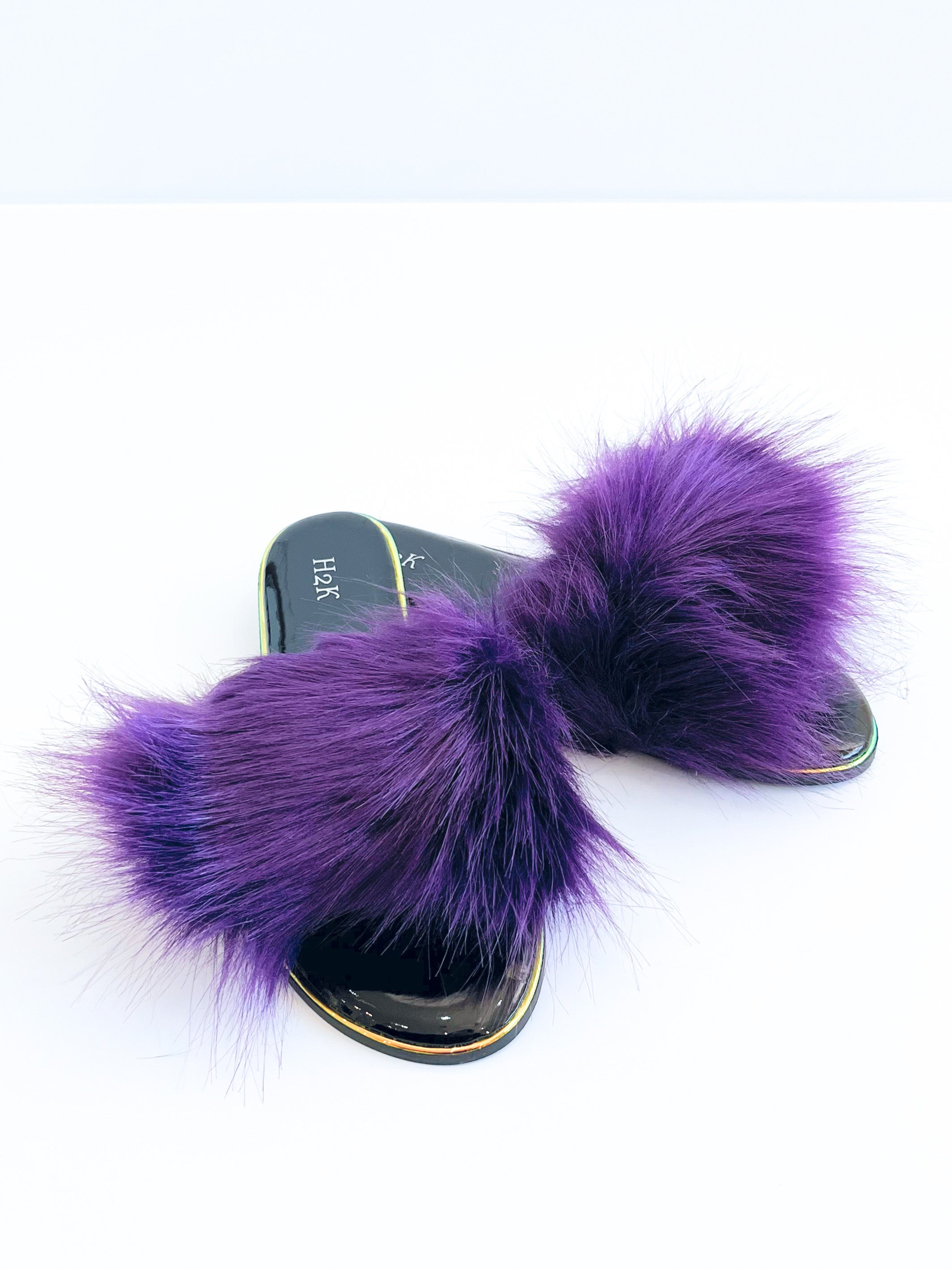 Nova Faux Fuzzy Outdoor Slides - Purple-250 Shoes-H2K TRADING-Coastal Bloom Boutique, find the trendiest versions of the popular styles and looks Located in Indialantic, FL
