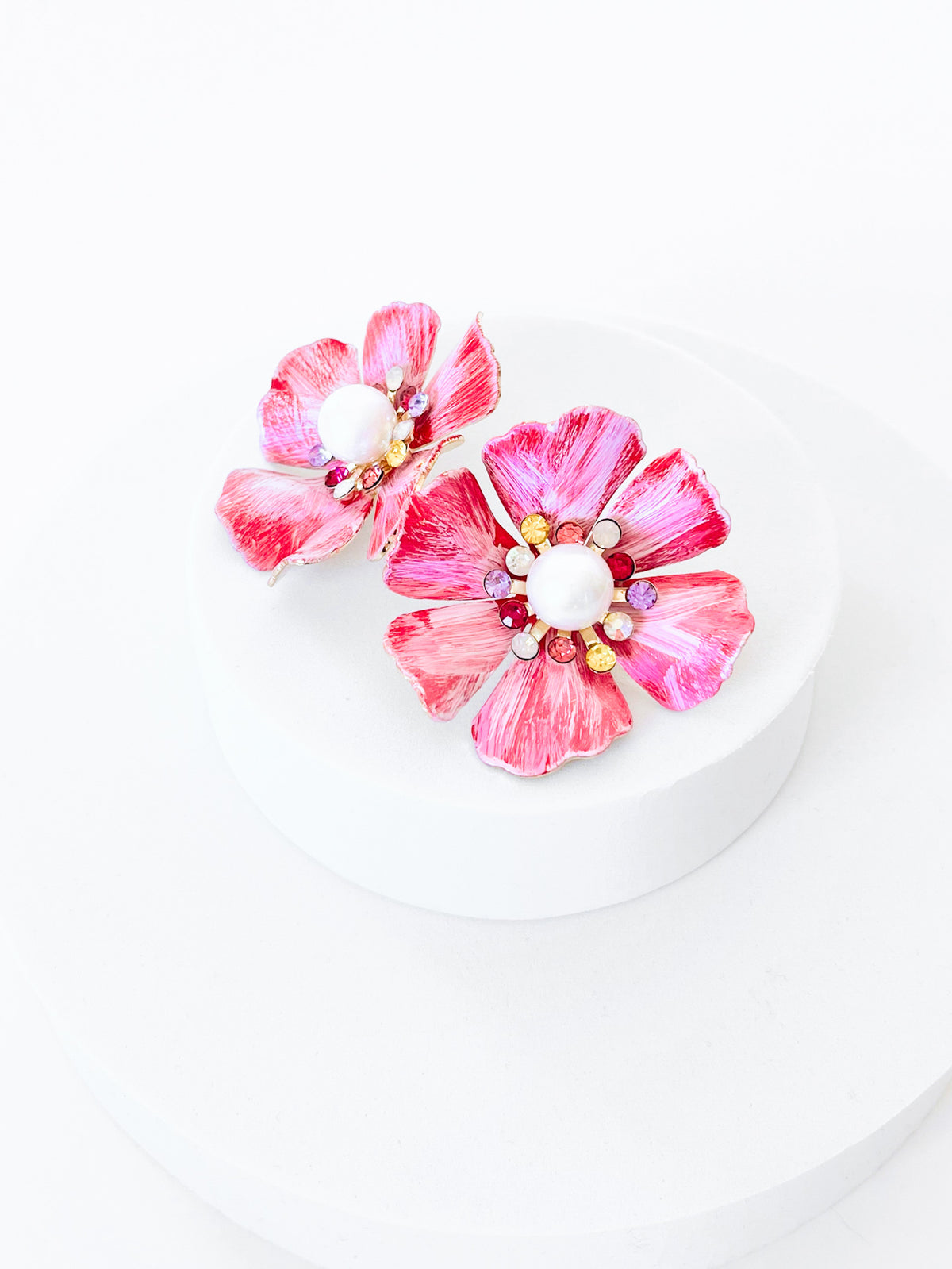 CZ Cherry Blossom Earrings - Pink-230 Jewelry-Golden Stella-Coastal Bloom Boutique, find the trendiest versions of the popular styles and looks Located in Indialantic, FL