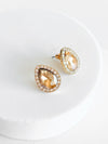 Teardrop Stud Earrings - Champagne-230 Jewelry-BAG BOUTIQUE-Coastal Bloom Boutique, find the trendiest versions of the popular styles and looks Located in Indialantic, FL