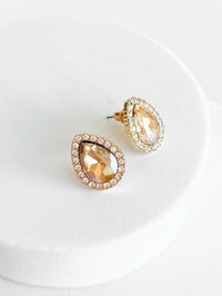 Teardrop Stud Earrings - Champagne-230 Jewelry-BAG BOUTIQUE-Coastal Bloom Boutique, find the trendiest versions of the popular styles and looks Located in Indialantic, FL