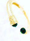 Gold Chunky Elegant Bracelet - Emerald-230 Jewelry-NYC / Golden Stella-Coastal Bloom Boutique, find the trendiest versions of the popular styles and looks Located in Indialantic, FL