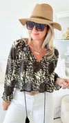 Cotton Safari Cuff Sleeve Crop Top-130 Long Sleeve Tops-Venti6-Coastal Bloom Boutique, find the trendiest versions of the popular styles and looks Located in Indialantic, FL