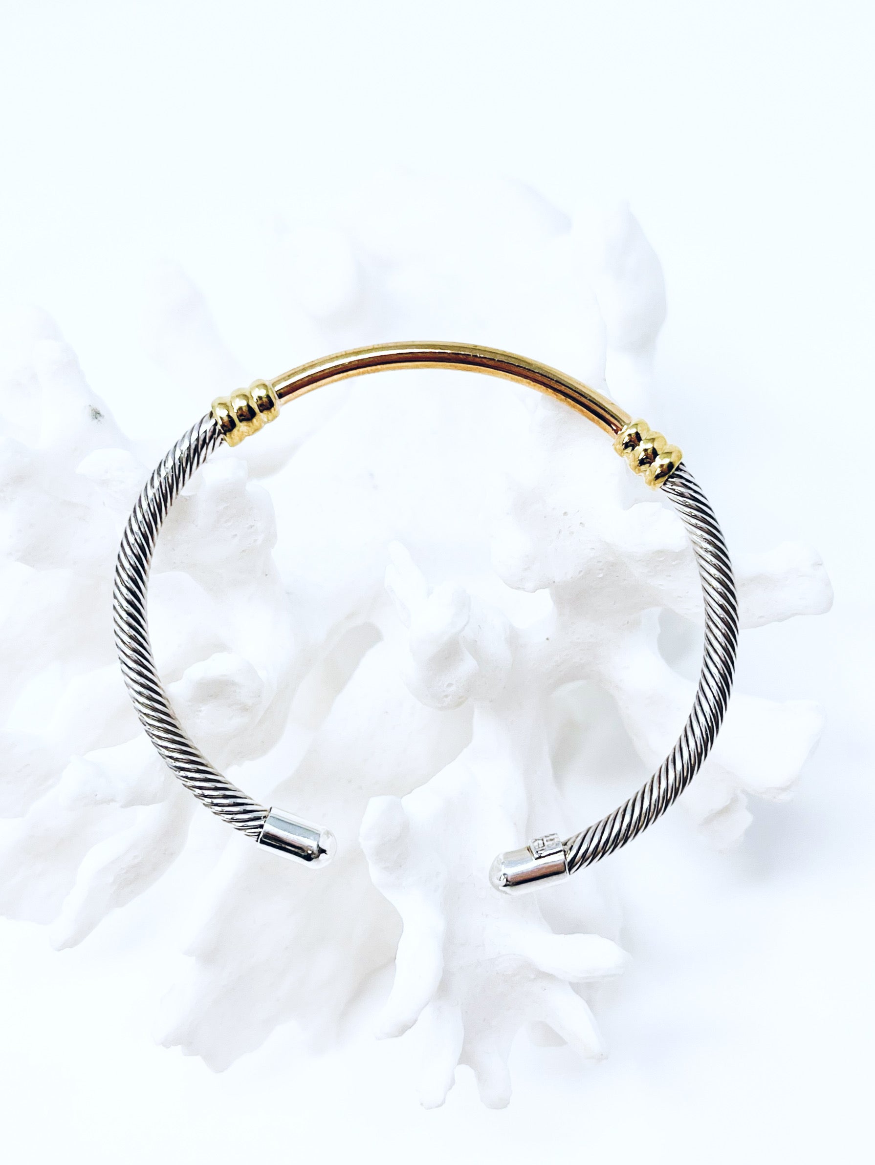 Sterling Silver Bar & Twist Cuff Bracelet - Feb Market-230 Jewelry-Jewelry Max International-Coastal Bloom Boutique, find the trendiest versions of the popular styles and looks Located in Indialantic, FL