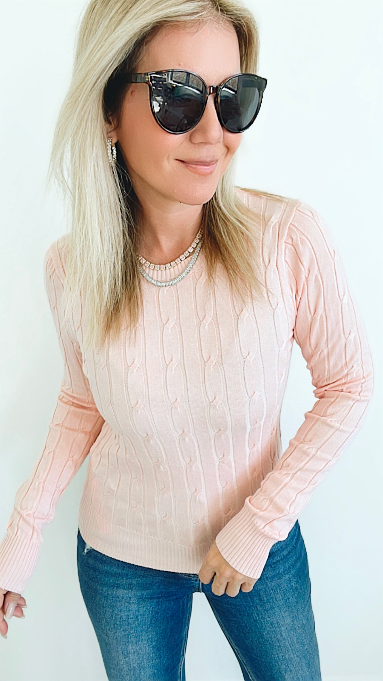 Hailey Knit Pullover Top - Dusty Pink-130 Long Sleeve Tops-Cielo-Coastal Bloom Boutique, find the trendiest versions of the popular styles and looks Located in Indialantic, FL