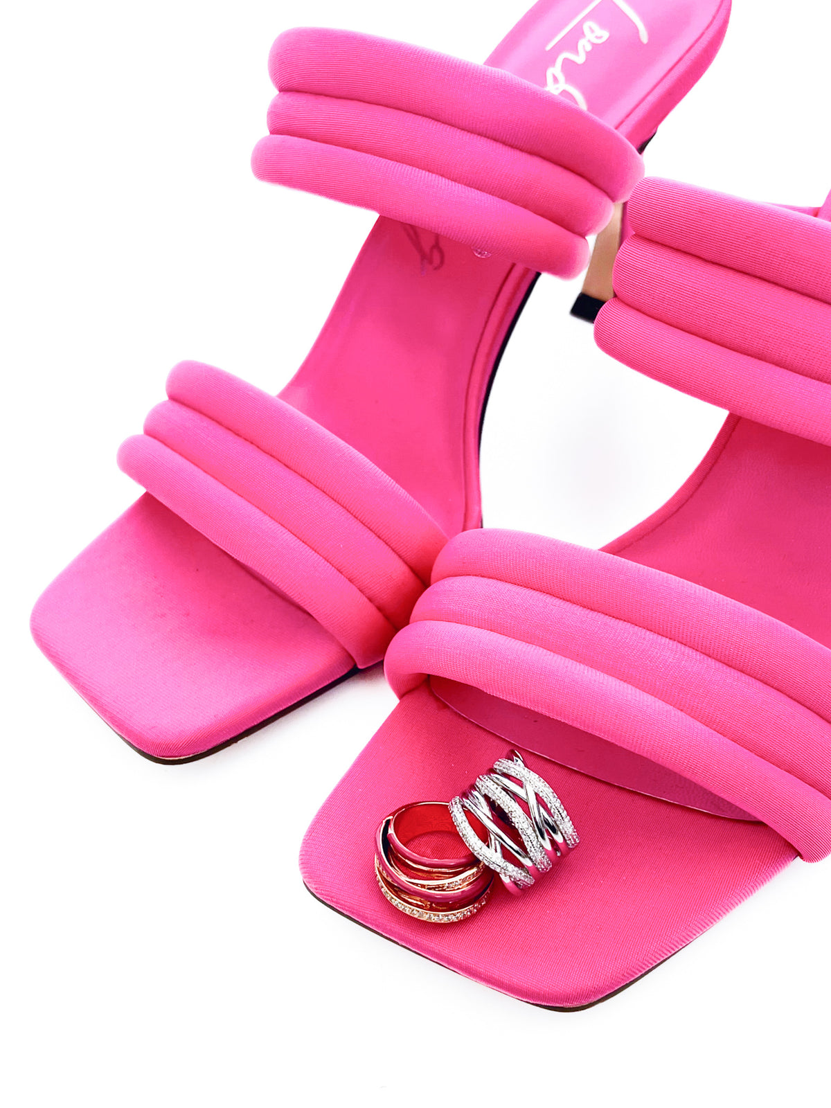 Pre Order - Quilted Spool Heeled Sandals - Fuchsia-250 Shoes-RagCompany-Coastal Bloom Boutique, find the trendiest versions of the popular styles and looks Located in Indialantic, FL