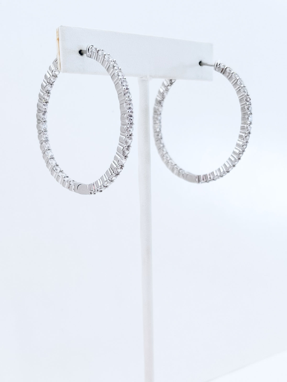 Double Vision 2” Eternity Hoop Earrings-230 Jewelry-NYC-Coastal Bloom Boutique, find the trendiest versions of the popular styles and looks Located in Indialantic, FL