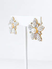 Baguette Flower Earrings - White-230 Jewelry-Golden Stella-Coastal Bloom Boutique, find the trendiest versions of the popular styles and looks Located in Indialantic, FL