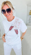 Sequin Bubbly Tee - White-120 Graphic-Why Dress-Coastal Bloom Boutique, find the trendiest versions of the popular styles and looks Located in Indialantic, FL