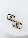 Thread & Crystal Interlock Earrings-230 Jewelry-Golden Stella-Coastal Bloom Boutique, find the trendiest versions of the popular styles and looks Located in Indialantic, FL