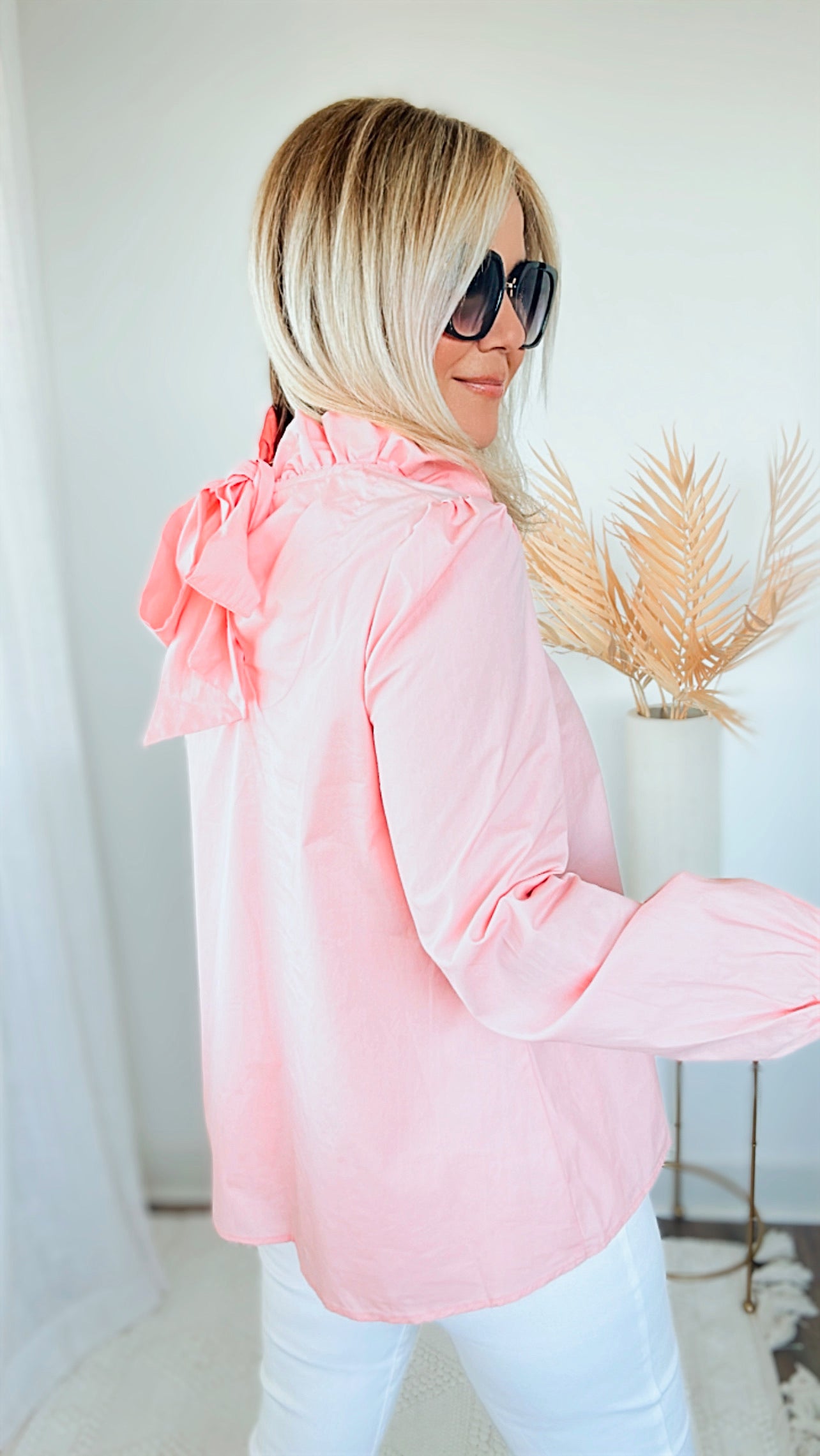 Feiler Blouse Top - Dusty Pink-130 Long Sleeve Tops-MAZIK-Coastal Bloom Boutique, find the trendiest versions of the popular styles and looks Located in Indialantic, FL