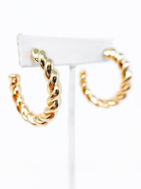 Gold Twisted Rope Hoop Earrings-230 Jewelry-Golden Stella-Coastal Bloom Boutique, find the trendiest versions of the popular styles and looks Located in Indialantic, FL
