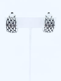 Woven Chunky Clip Earrings - Silver-230 Jewelry-Lordane-Coastal Bloom Boutique, find the trendiest versions of the popular styles and looks Located in Indialantic, FL