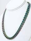 Curved Cuban Oil Spill Necklace - Snap Clasp-230 Jewelry-Darling-Coastal Bloom Boutique, find the trendiest versions of the popular styles and looks Located in Indialantic, FL