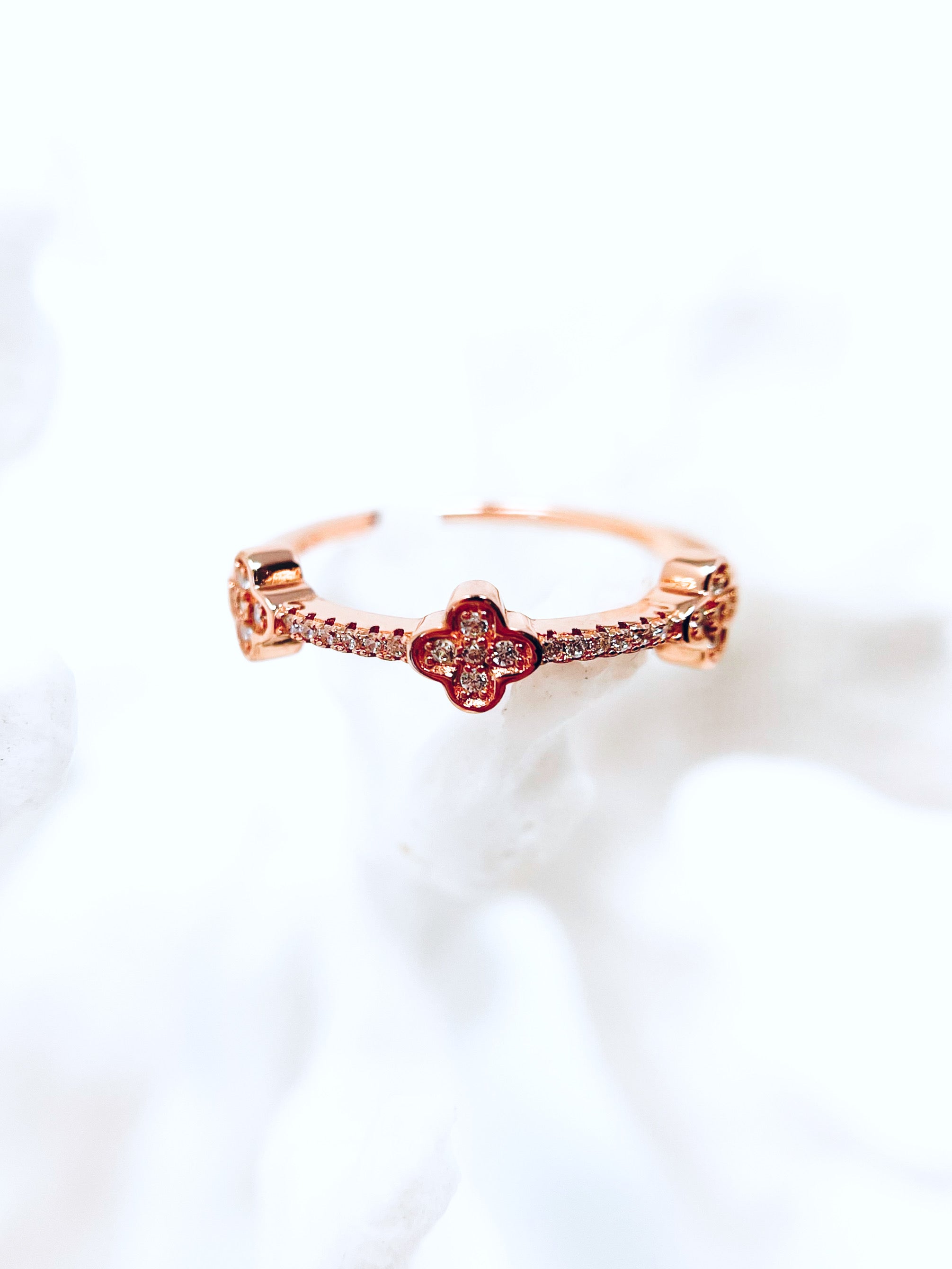 Sterling Silver Tri Colored Clover Ring Stack-230 Jewelry-Italian Ice-Coastal Bloom Boutique, find the trendiest versions of the popular styles and looks Located in Indialantic, FL