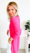 Tuesday Ribbed Italian Cardigan - Fuchsia-150 Cardigans/Layers-Yolly-Coastal Bloom Boutique, find the trendiest versions of the popular styles and looks Located in Indialantic, FL