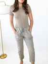 Curvy Love Endures Italian Jogger - Taupe-180 Joggers-Germany-Coastal Bloom Boutique, find the trendiest versions of the popular styles and looks Located in Indialantic, FL