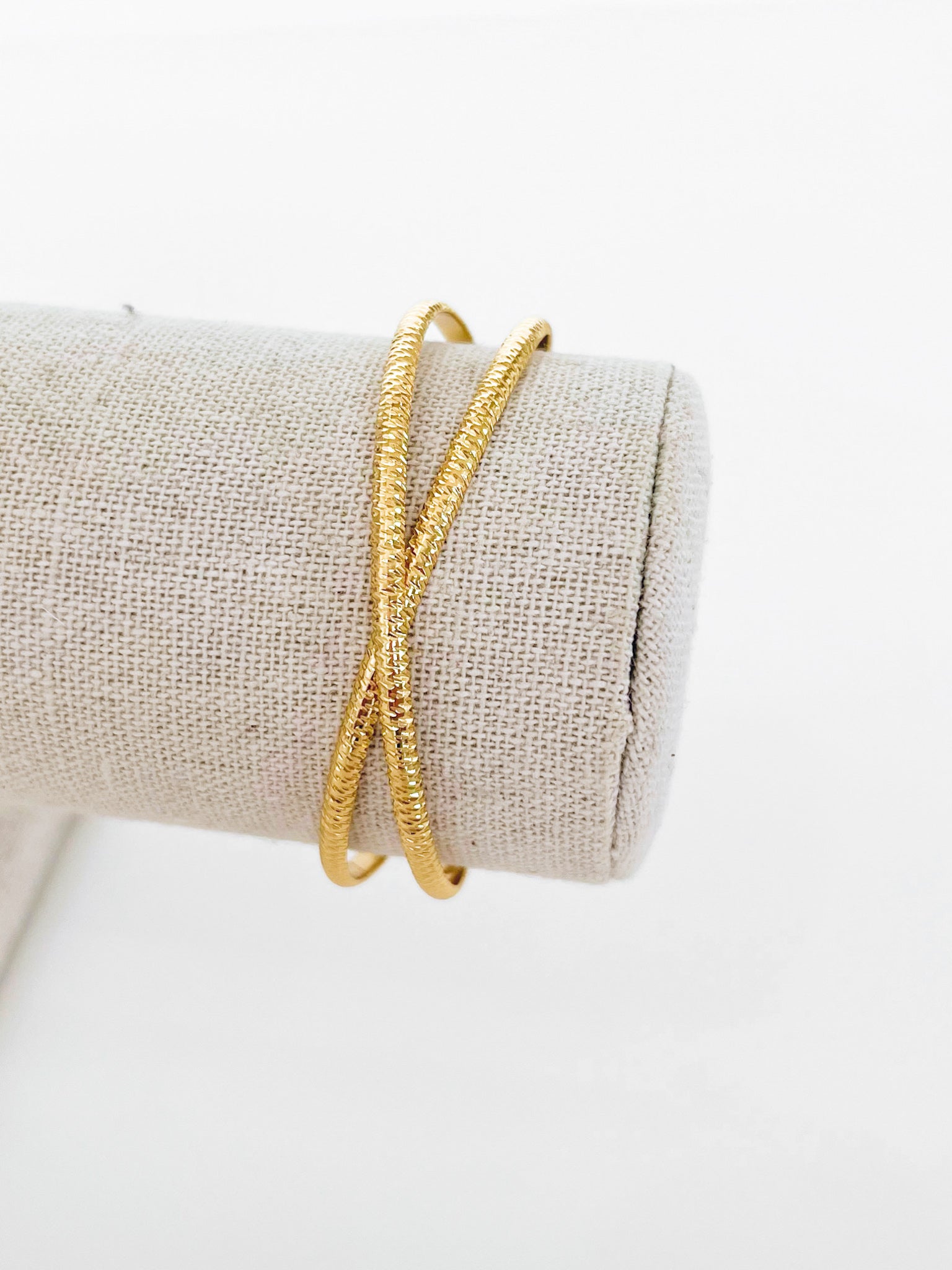 Gold Criss Cross Cable Bracelet-230 Jewelry-Golden Stella-Coastal Bloom Boutique, find the trendiest versions of the popular styles and looks Located in Indialantic, FL