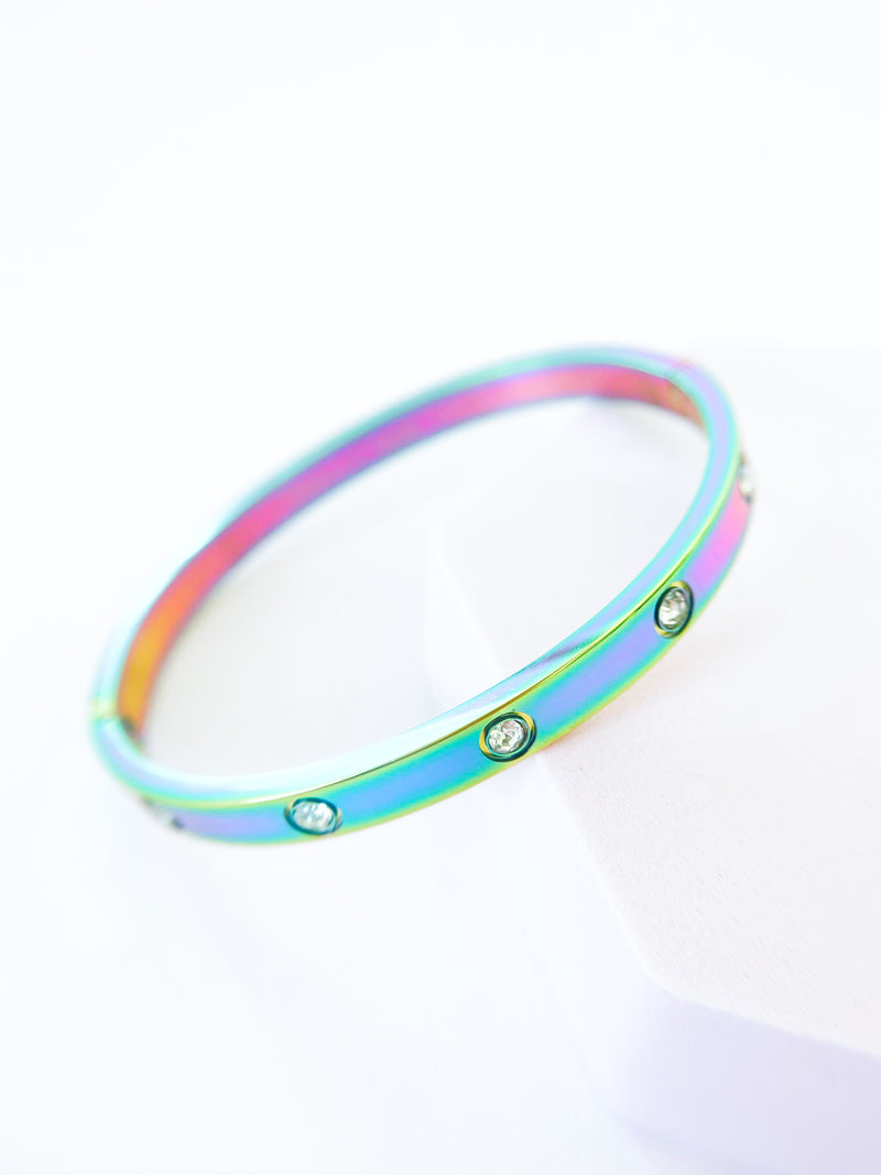 Sterling Silver Slim Bangle Bracelet - Oil Spill-230 Jewelry-NYW-Coastal Bloom Boutique, find the trendiest versions of the popular styles and looks Located in Indialantic, FL