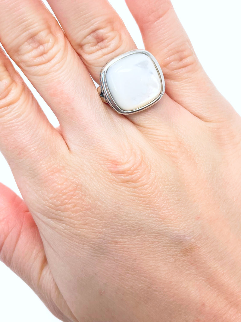 Sterling Silver Square Pearlescent Ring-230 Jewelry-Oriental Treasure-Coastal Bloom Boutique, find the trendiest versions of the popular styles and looks Located in Indialantic, FL