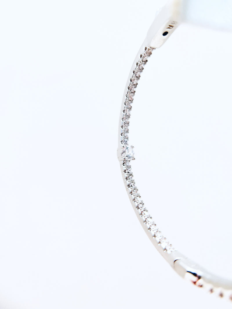 CZ Station Eternity Hoop Earring-230 Jewelry-NYC-Coastal Bloom Boutique, find the trendiest versions of the popular styles and looks Located in Indialantic, FL