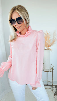 Feiler Blouse Top - Dusty Pink-130 Long Sleeve Tops-MAZIK-Coastal Bloom Boutique, find the trendiest versions of the popular styles and looks Located in Indialantic, FL