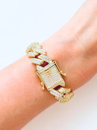 Edge Cuban Cz Bracelet - 14mm-230 Jewelry-NYC-Coastal Bloom Boutique, find the trendiest versions of the popular styles and looks Located in Indialantic, FL
