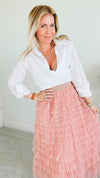 Stella Tiered Tulle Skirt - Blush-170 Bottoms-Taba Stitch-Coastal Bloom Boutique, find the trendiest versions of the popular styles and looks Located in Indialantic, FL