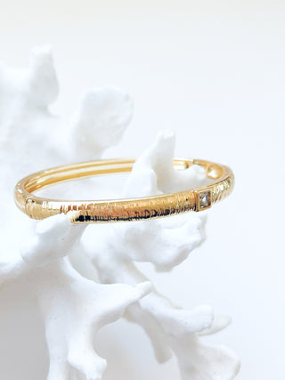 Square Stone Textured Bracelet - Clear-230 Jewelry-NYC-Coastal Bloom Boutique, find the trendiest versions of the popular styles and looks Located in Indialantic, FL