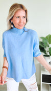 Break Free Italian Sweater Top- Dusty Blue-140 Sweaters-Italianissimo-Coastal Bloom Boutique, find the trendiest versions of the popular styles and looks Located in Indialantic, FL