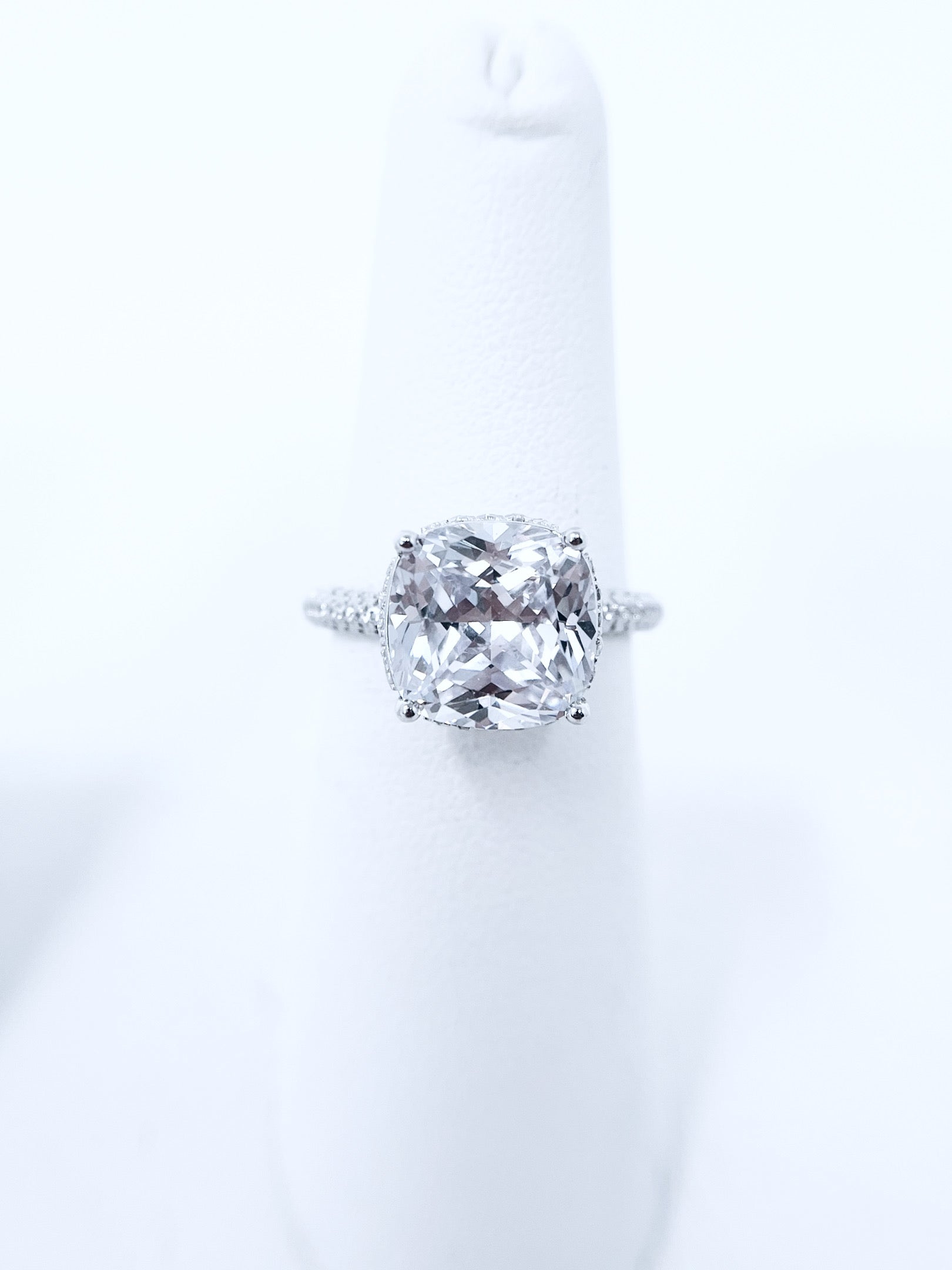 Sterling Silver Radiant Micropave Ring - Feb Market-230 Jewelry-Jewelry Max International-Coastal Bloom Boutique, find the trendiest versions of the popular styles and looks Located in Indialantic, FL