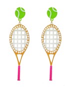 Tennis Racket Earrings-230 Jewelry-Golden Stella-Coastal Bloom Boutique, find the trendiest versions of the popular styles and looks Located in Indialantic, FL
