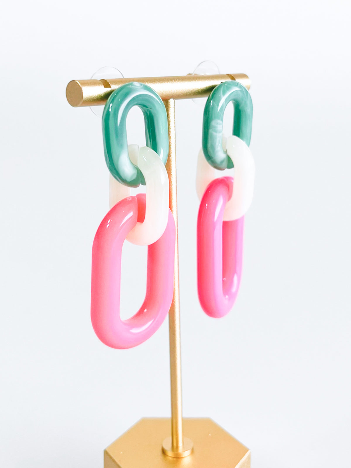Color Acrylic Chain Drop Earrings-230 Jewelry-Golden Stella-Coastal Bloom Boutique, find the trendiest versions of the popular styles and looks Located in Indialantic, FL