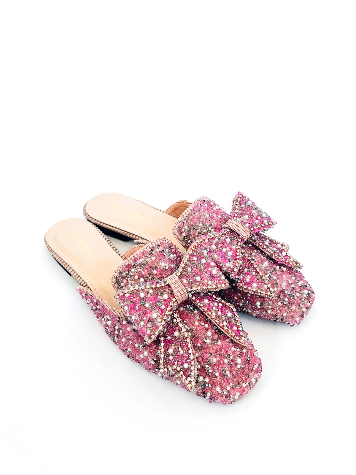 Pink Pearl Bow Mules-250 Shoes-Helen's Heart-Coastal Bloom Boutique, find the trendiest versions of the popular styles and looks Located in Indialantic, FL