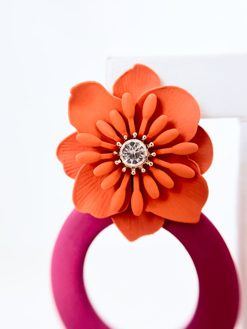 kitsch Tropical Earrings - Fuchsia-230 Jewelry-Golden Stella-Coastal Bloom Boutique, find the trendiest versions of the popular styles and looks Located in Indialantic, FL