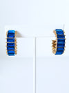 Baguette Hoop Earrings - Blue-230 Jewelry-Golden Stella-Coastal Bloom Boutique, find the trendiest versions of the popular styles and looks Located in Indialantic, FL