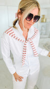Murano Button Down Top - Blush-130 Long Sleeve Tops-Joh Apparel-Coastal Bloom Boutique, find the trendiest versions of the popular styles and looks Located in Indialantic, FL