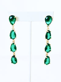 CZ Teardrop Earrings - Emerald-230 Jewelry-Golden Stella-Coastal Bloom Boutique, find the trendiest versions of the popular styles and looks Located in Indialantic, FL