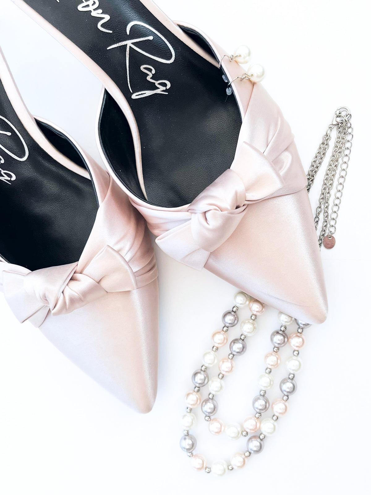 Satin Knot-Heeled Mule - Beige-250 Shoes-RagCompany-Coastal Bloom Boutique, find the trendiest versions of the popular styles and looks Located in Indialantic, FL