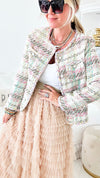 Stella Tiered Tulle Skirt - Latte-170 Bottoms-Taba Stitch-Coastal Bloom Boutique, find the trendiest versions of the popular styles and looks Located in Indialantic, FL