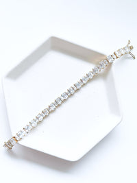 Jagged Baguette CZ Bracelet - Gold-230 Jewelry-Lordane-Coastal Bloom Boutique, find the trendiest versions of the popular styles and looks Located in Indialantic, FL