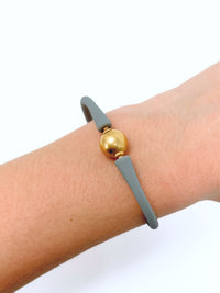 Bali Ball Bead Silicone Bracelet - Gray-230 Jewelry-Canvas-Coastal Bloom Boutique, find the trendiest versions of the popular styles and looks Located in Indialantic, FL