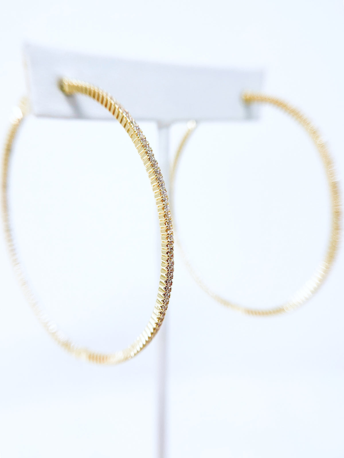 Clear 2.50" Thin Eternity Double Vision Hoop Earrings-230 Jewelry-NYC-Coastal Bloom Boutique, find the trendiest versions of the popular styles and looks Located in Indialantic, FL