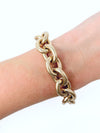 Brushed Gold Oval Chain Bracelet-230 Jewelry-Golden Stella-Coastal Bloom Boutique, find the trendiest versions of the popular styles and looks Located in Indialantic, FL