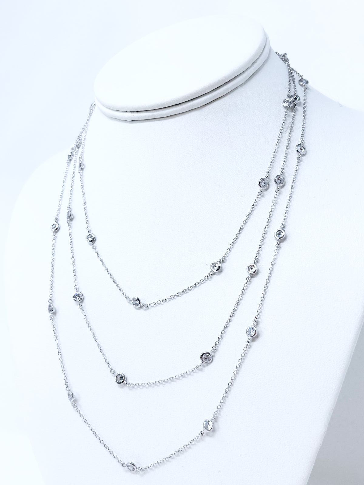 Sterling Silver CZ By The Yard Necklace-230 Jewelry-NYC-Coastal Bloom Boutique, find the trendiest versions of the popular styles and looks Located in Indialantic, FL