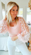 Butterfly Lace Bodysuit - Blush-130 Long Sleeve Tops-Wanna B-Coastal Bloom Boutique, find the trendiest versions of the popular styles and looks Located in Indialantic, FL