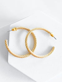 Matte Gold Twisted Rope Hoop Earrings-230 Jewelry-Golden Stella-Coastal Bloom Boutique, find the trendiest versions of the popular styles and looks Located in Indialantic, FL