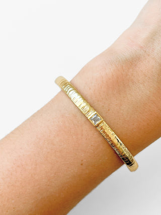 Square Stone Textured Bracelet - Clear-230 Jewelry-NYC-Coastal Bloom Boutique, find the trendiest versions of the popular styles and looks Located in Indialantic, FL